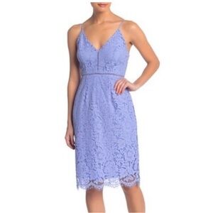 Astr Lace Midi Dress Periwinkle